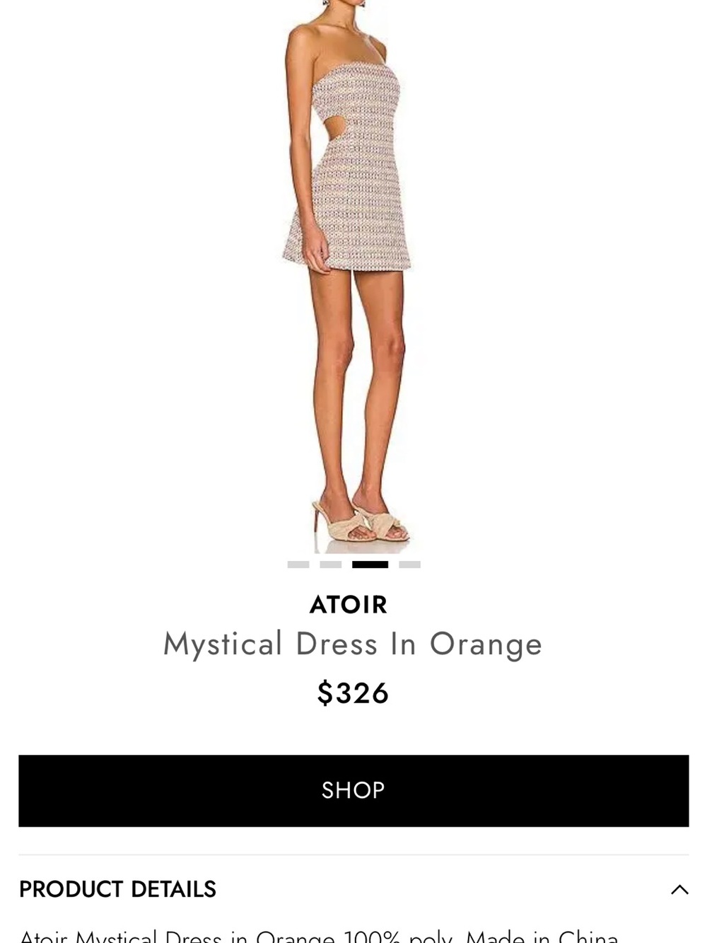 Atoir Strapless Cut Out Mini Dress in Tweed